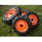 Kit ruedas agricolas 12" 4 huecos y 16" - naranja